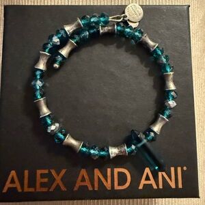 ⭐️ Alex and Ani: Turquoise Beaded Bracelet with Silver Accents